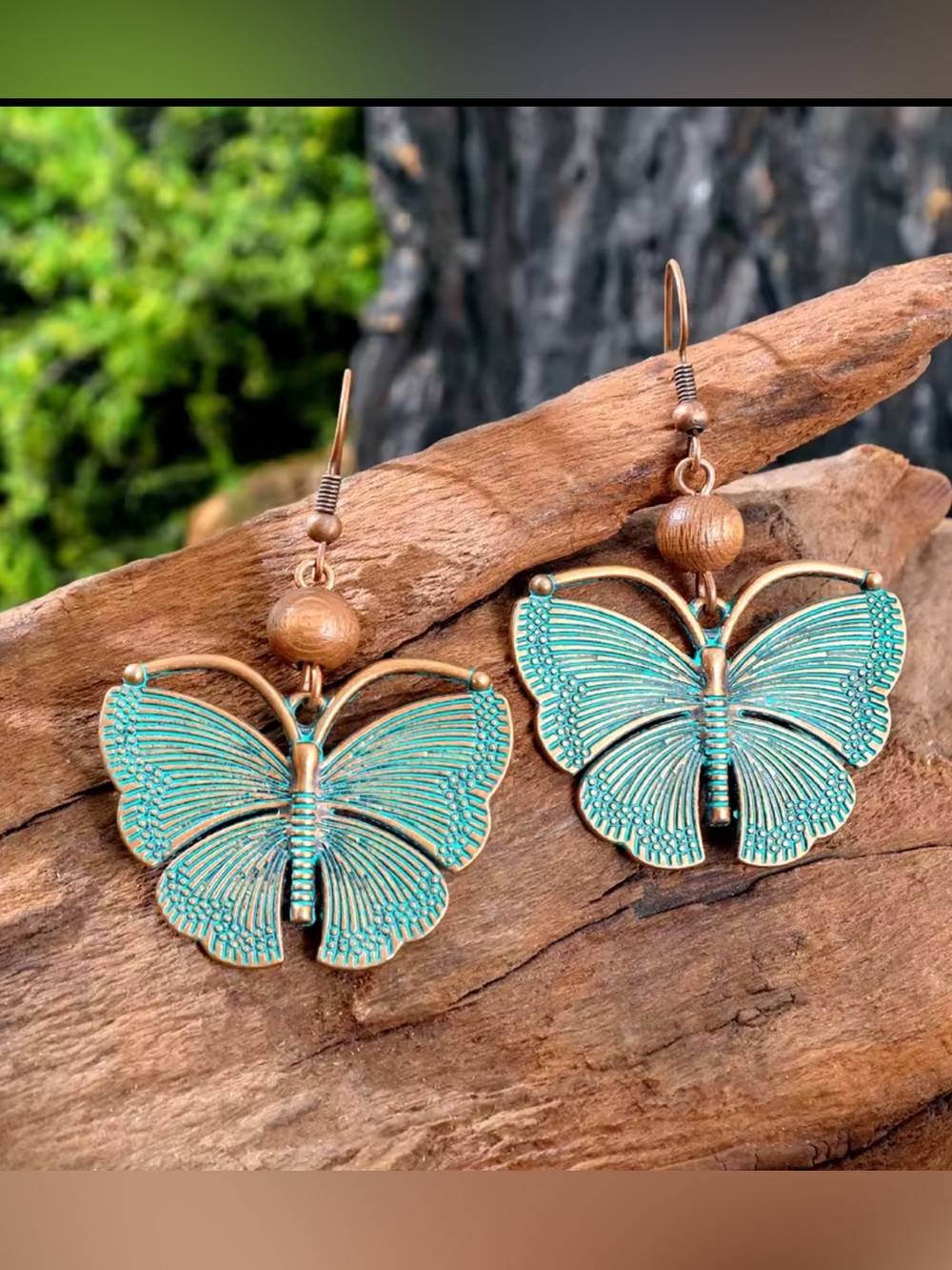 Boho Turquoise Butterfly Dangle Earrings